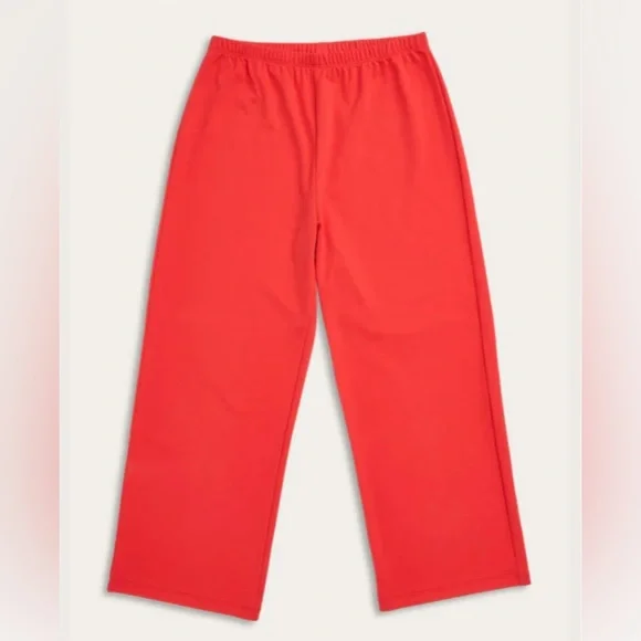 Cozyland Cici Crop Pant in Lipstick Red - Picture 2 of 3